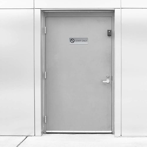 Miniatura 75 de SBLABELS Authorized Personnel Only - Letrero adhesivo para puerta y pared para restaurantes y pequeñas empresas, 3 x 9 pulgadas, color plateado