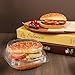 GTYOPR 6*6Inch Disposable Plastic Containers With Lids 50Piece,Fancy Hinge Square Clam Shell Food Box,Suitable For Restaurant Takeout And Party Food Storage，Convenient To Carry Hamburgers, sandwich.