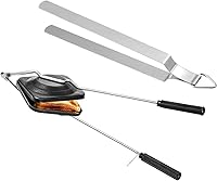 Vista 1 de Tostadora de sándwich cuadrada de aluminio con revestimiento antiadherente, sándwich de parrilla con pinza de acero inoxidable (2 piezas)