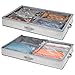 mDesign housse de dessous de lit pour vêtements & chaussures – sac de rangement avec 4 sections de rangement – accessoire de rangement peu encombrant pour vêtements – couleur : gris - Paquet de 2