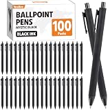 100 Pack Ballpoint Pens Bulk, Retractable Black Pens Ballpoint Medium Point 1mm with Super Soft Grip for Smooth Writing, No Bleed Ink Pens Clear Lines, School & Office Supplies, Best Gifts for Teacher