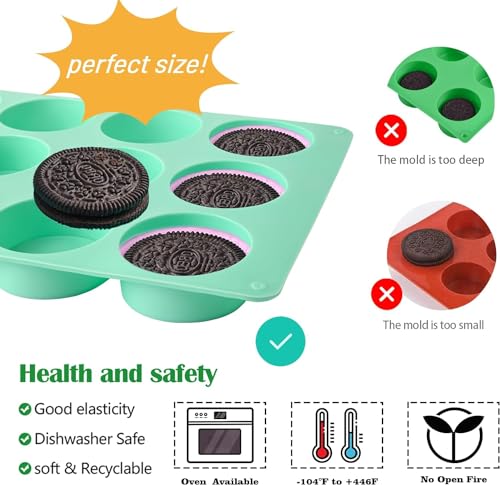 Image of LEGACYCART Round Chocolate Cookie Molds, New Size 15-Cavity Cylinder Chocolate Cover Cookie Silicone Molds for Candy Mini Cakes Jelly Baking