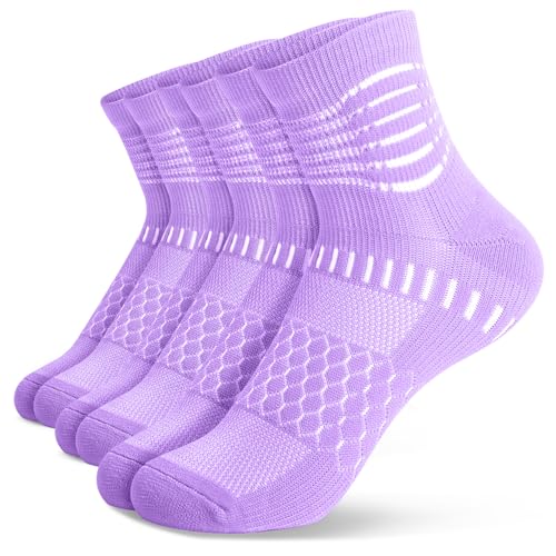Image of IRAMY Ankle Compression Socks for Women Men Plantar Fasciitis Relief 3 /5 Pairs Cushioned Athletic Running Socks