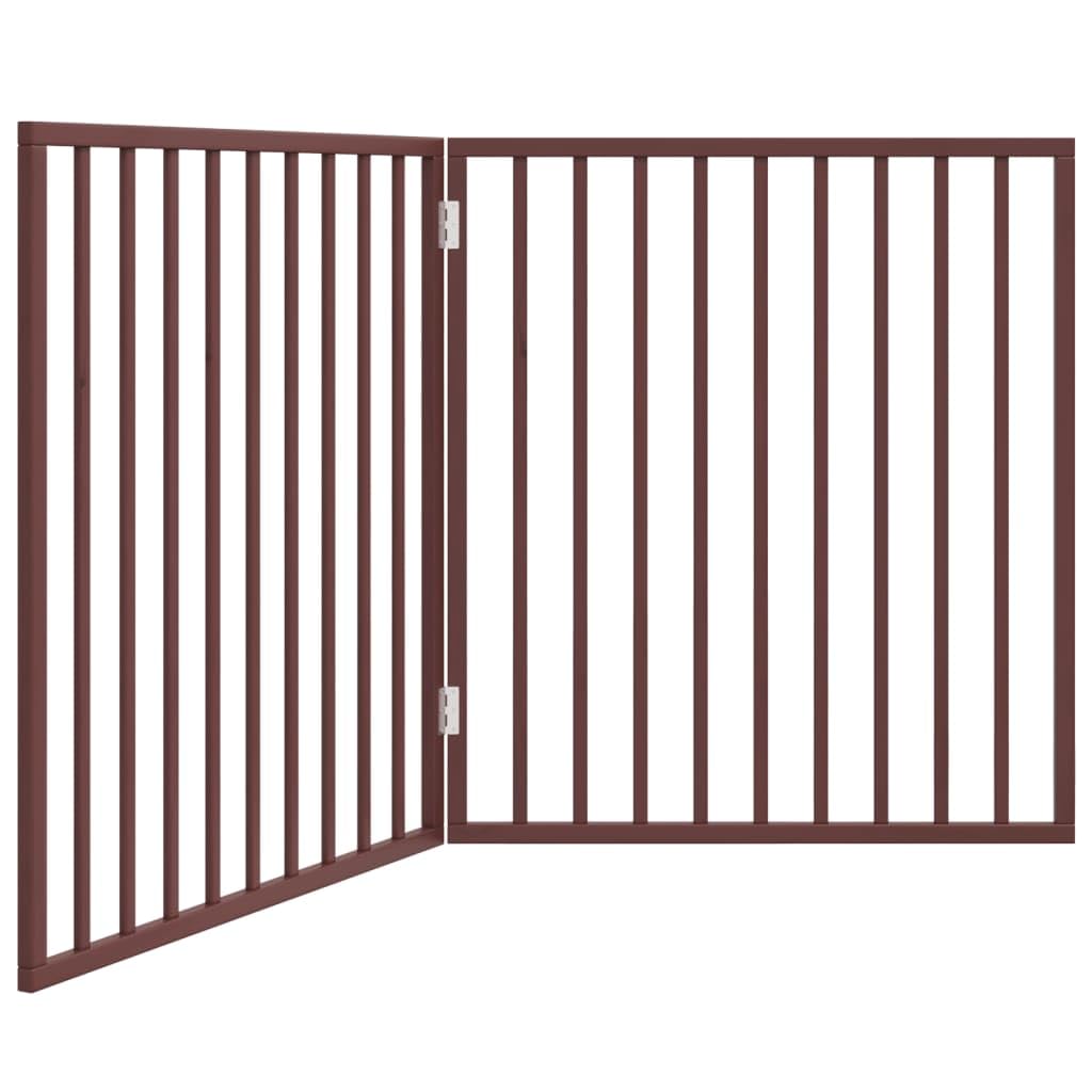 Homgoday Barrière pour chiens, barrière de sécurité pour chiens et animaux domestiques, clôture intérieure pliable 2 panneaux bois peuplier marron 160 cm