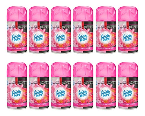 Fresh & More Lufterfrischer Nachfüller (12er Pack) 250ml, Plumeria&Wildrose