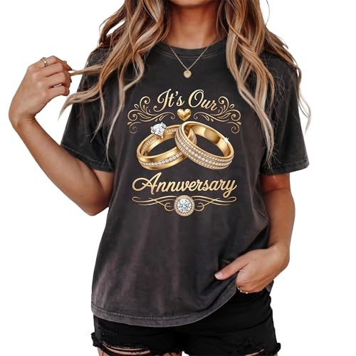 Image of Anniversary Matching Shirts, for Couple, Heart Design T-Shirt Set, Wedding Present, Honeymoon Outfit