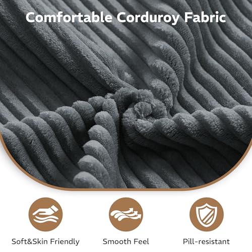 Image of 141.73'' U-Shaped Sectional Sofa Bed, 6-in-1 Modular Corduroy Couch with Soft Cloud-Like Feel, Removable Storage Bag, Anti-Pilling Fabric, Tool-Free Assembly, for Living Room, Grey