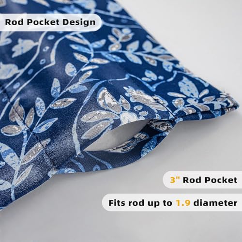 Driftaway 810063212292 Fleur Floral Damask Medallion Vintage Watercolor Printed Pattern Blackout Room Darkening Window Curtain Valance Rod Pocket 52 Inch thumb #5