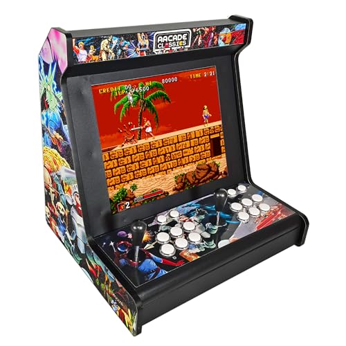 Arcade recreativa, Incluye 9.800 Juegos, Joysticks Arcade y 6 Botones de Juego, Incluye Placa Pandora DX 2 Plus, Posibilidad de Jugar hasta 4 Jugadores (Bartop 17' Ghost)