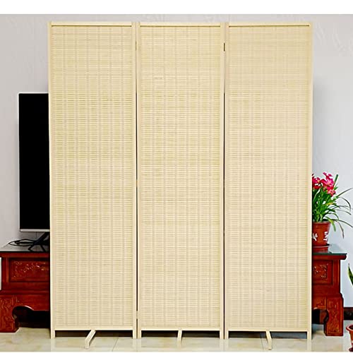 Biombos de bambú ultra alto de 180 cm, pantalla divisora de habitación para cambiar de ropa, balcón, garaje, separadores de espacio retráctiles chinos/japoneses que mejoran la privacidad y el estilo