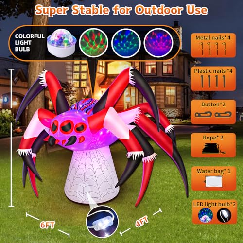 Aufblasbare Halloween-Spinne mit LED-Licht – ca. 1,8 m – Bild 5