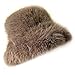 FHQHTH Women's Fluffy Faux Fur Bucket Hat Warm Fuzzy Winter Cap Cozy Soft Outdoor Fashion Hat [Dark Khaki]