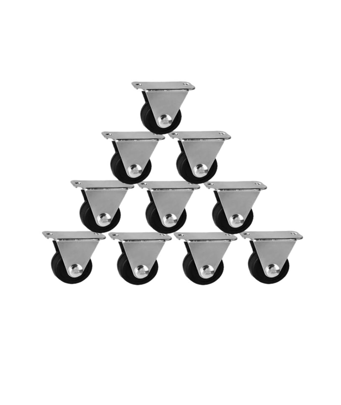 MXXDMOPD 10-Pack casters 1 inch Rubber Directional Diameter 25mm Silent wear-Resistant Fixed Roller Furniture