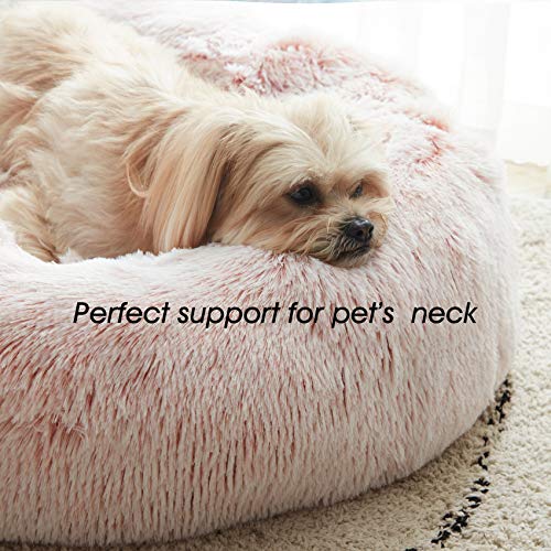 Calming Dog Bed & Cat Bed, Anti-Anxiety Donut Dog Cuddler Bed, Warming Cozy Soft Dog Round Bed, Fluffy Faux Fur Plush… - Image 6