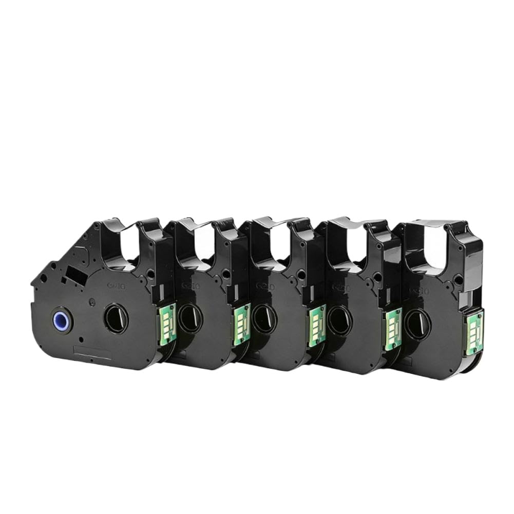 Cinta para Impresora LB-200BK PT-200 Compatible con ID C-210E C-210T C-200E C-200T C-510T C-580T C-100T M-11C M-1ProIIC(LB-200BK-5pcs)