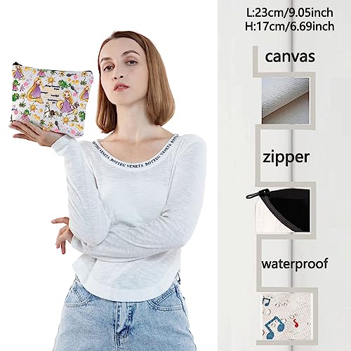 WZMPA Princess Hair & Sun Cosmetic Bag Fairy Tales Fans Gift You Are Braver Stronger Beautiful Than You Know Hair Movie Makeup Zipper Pouch Bag (Hair Princess)2