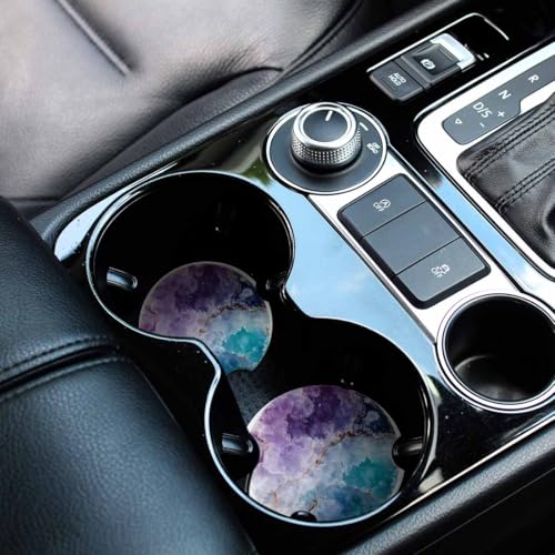Portavasos para carro 2 piezas cerámica absorbente azul púrpura miniatura 4