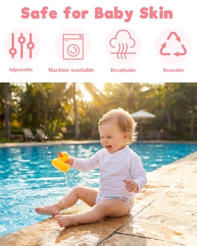 Image of ALVABABY Large Cloth Swim Diaper 3pcs Baby /Toddler /Infant Snap Reusable Adjustable Swimming Diaper Baby Boy and Girl 3ZSWY80