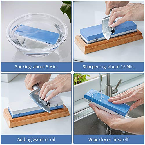image for SKY LIGHT Knife Sharpening Stone, Safe Knife Sharpening Set, Whetstone