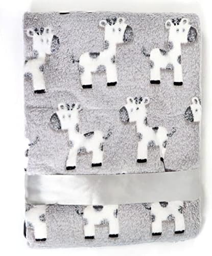 E&A Distribution Limited Baby Blanket for Newborn 75x100 cm Soft Cosy Warm Fleece Blanket Unisex Baby Wrap- Cot bed, Pram, Car Seat Blanket- (Grey Giraffes)
