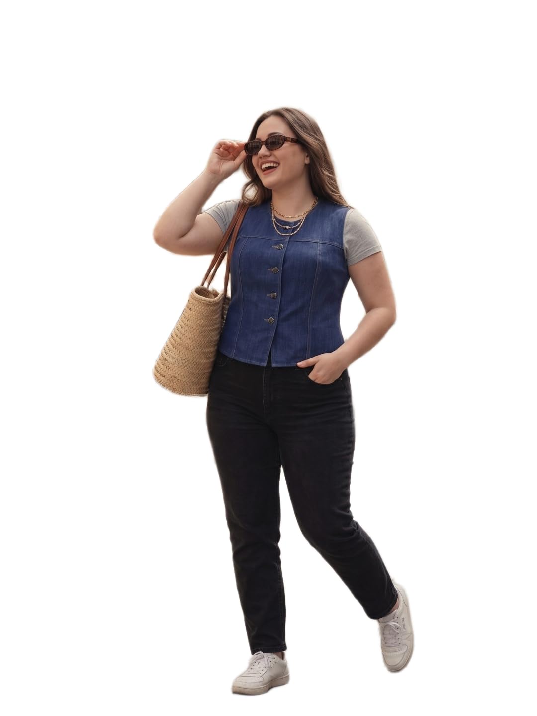 moonxs Women's Denim Vest Sleeveless Button Down Top – Casual Stretch Denim Waistcoat for Women-picture-21
