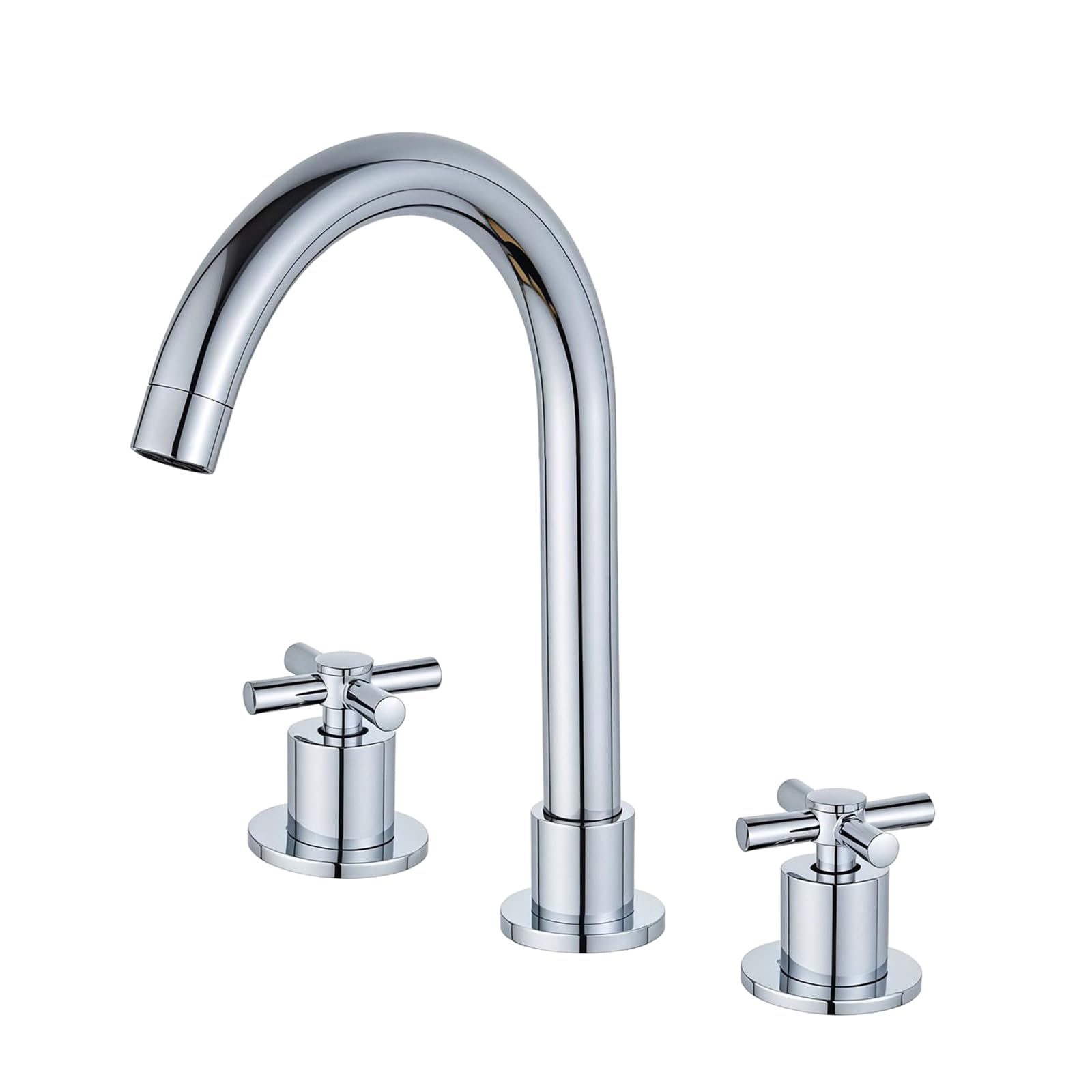 Robinet de lavabo salle de bain mitigeur chaud froid laiton chrome double poignée 360