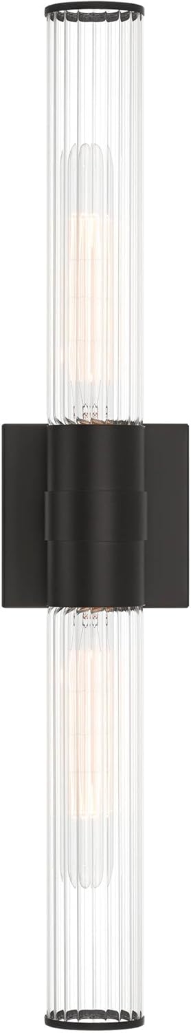 Possini Euro Design Possini Euro Adeline 24 1/4" Wide Black 2-Light Bath Light