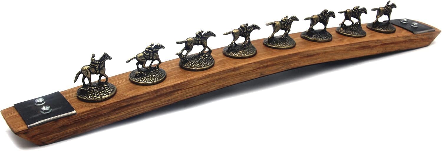 Bourbon Stopper Display for Blanton’s – Authentic Whiskey Barrel Stave, Cork Display Holder, Natural with Metal Hoop