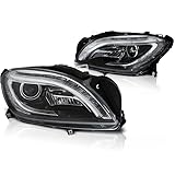 PHARES AVANTS NOIRS FEUX LED COMPATIBLES AVEC MERCEDES ML W166 2011-2015