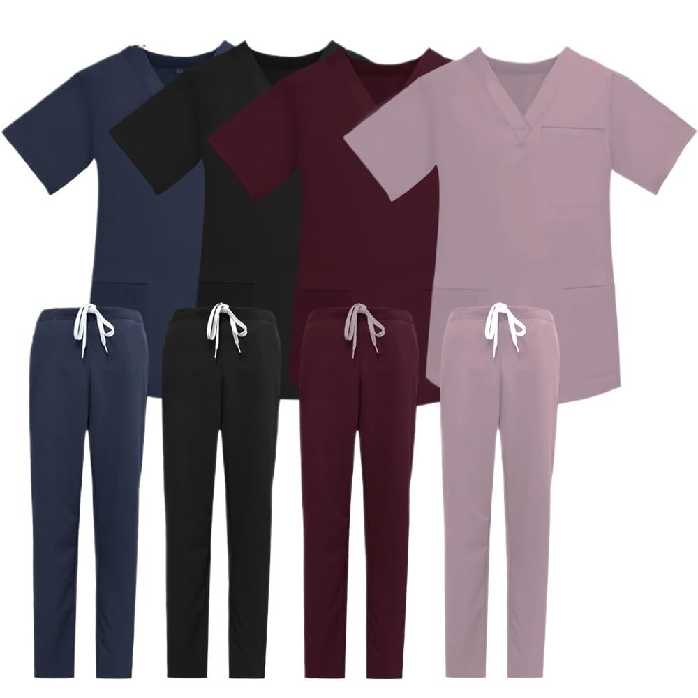 Divisa Infermiere Donna Scrub Medico Unisex Set Medici Scrub for Sala operatoria Uniforme Medica Forniture for Infermiere Abbigliamento da Lavoro Tute for Infermiera chirurgica