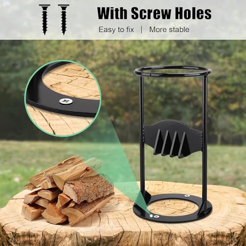 CZ-XING Manual Log Splitter, Firewood Kindling Splitter, Safety Carbon Steel,Heavy Duty Manual Splitting Tool, Firewood Log Splitter, Suitable for Home Camping Outdoors Hardwoods 3 CZ-XING Manual Log Splitter, Firewood Kindling Splitter, Safety Carbon Steel,Heavy Duty Manual Splitting Tool, Firewood Log Splitter, Suitable for Home Camping Outdoors Hardwoods - Image 3