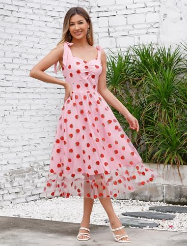 Image of Women's Tie Strap Tulle Prom Dresses Sweetheart Flower Embroidery Dress Short Formal Party Mini Homecoming Dresses