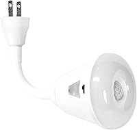 Vista 1 de Luz nocturna LED brillante con sensor de movimiento, 6 W, 6500 K, enchufe de pared, toma de corriente alterna, direccional, flexible, del atardecer