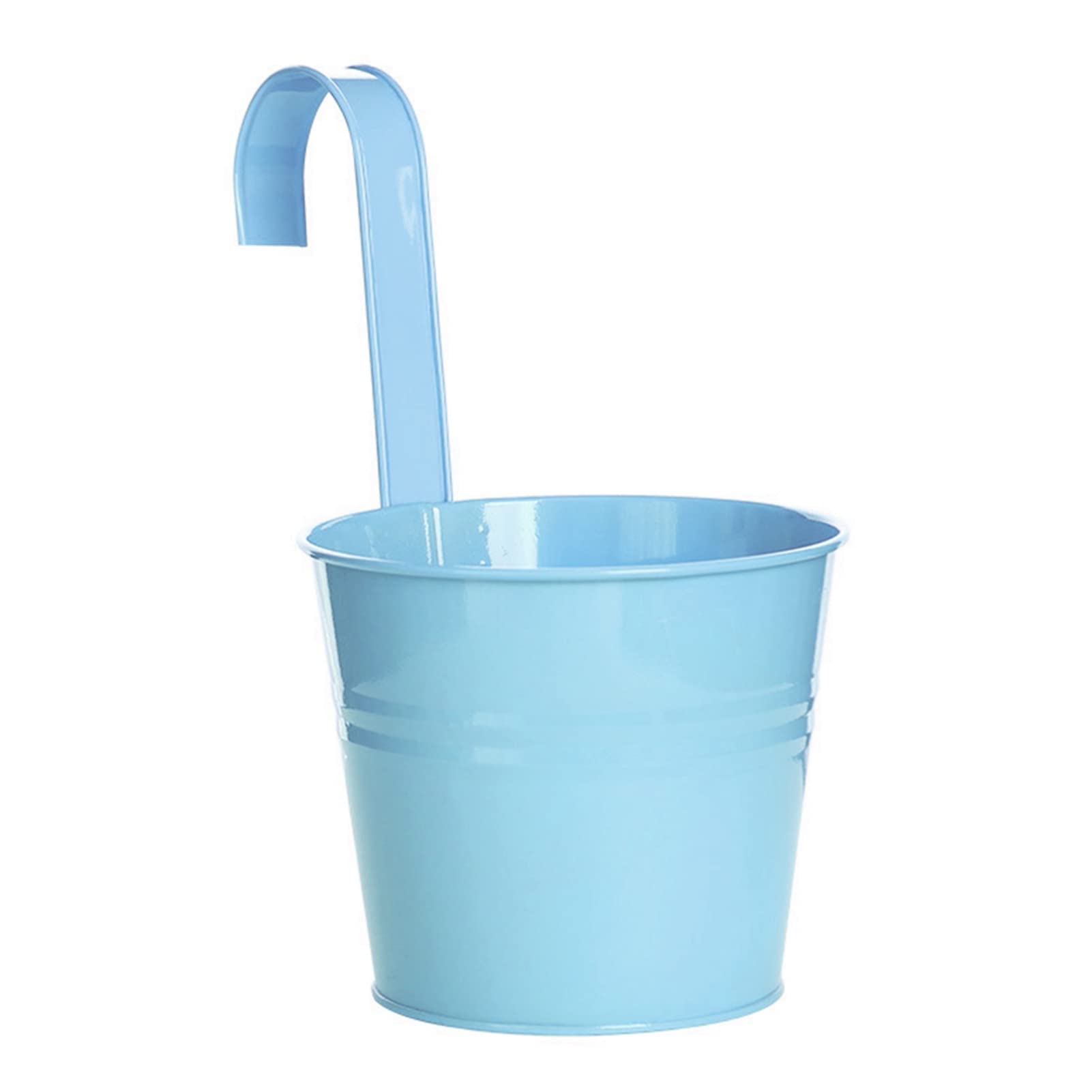 ulafbwur Plant Planter Hanging Flower Pot Sturdy Natural Style Iron Exquisite Metal Bucket for Balcony Hanging Flower Pot Garden