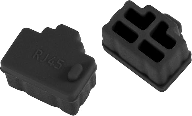 sourcing map 30pcs RJ45 Silicone Protectors Ethernet Hub Port Anti Dust Cap Cover 12mmx8.3mm Black