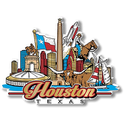 Imán decorativo vintage Houston Texas 4.2 x 3.1 pulgadas