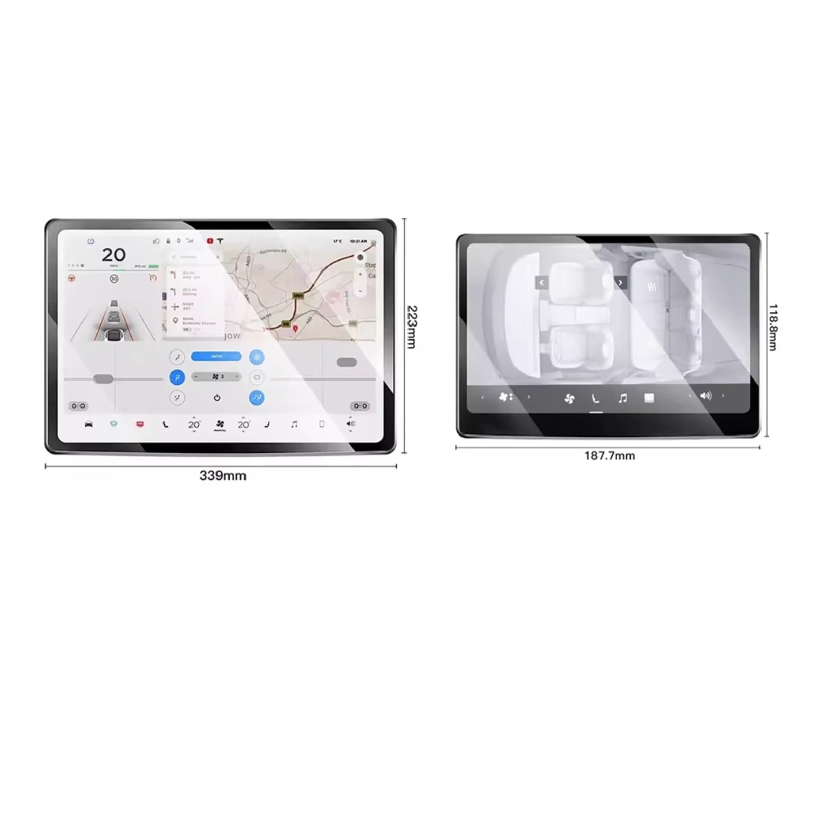 Kompatibel Mit Tesla Für Modell Für Y Für Juniper Für Modell Für 3 Für Highland 2024–2026 Displayschutzfolie HD Clear Guard Displayschutzfolie(2pcsA)
