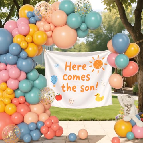 Image of Amandir 153pcs Boho Rainbow Balloon Arch Garland Kit Different Sizes