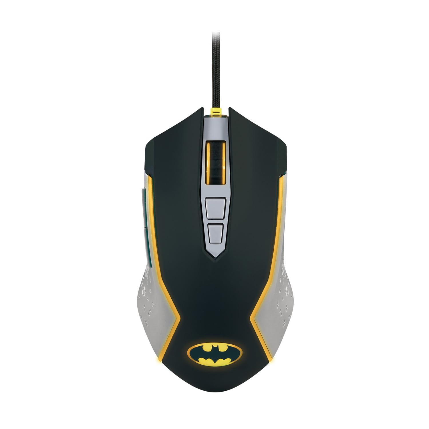 FRTEC - Batman Edition Gaming Mouse, Yellow LED Lighting, Adjustable DPI, Wired, Official DC Collection, Fast and Precise Movement, Configurable Side Buttons