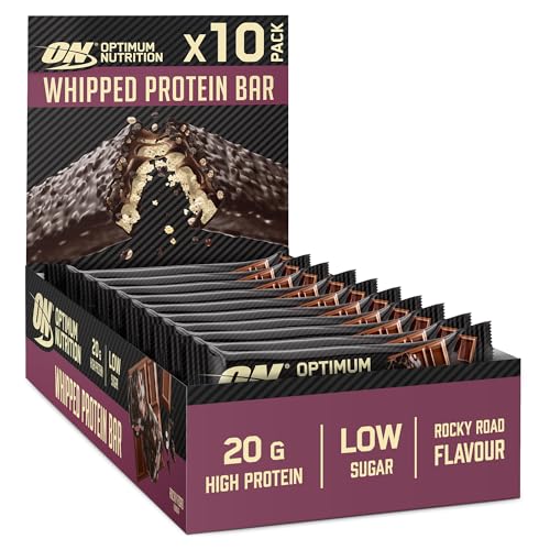 Optimum Nutrition Whipped Protein Bars, Healthy Low Calorie Snacks, Low Carb Low Sugar, Workout Snack for Men and Women, Rocky...