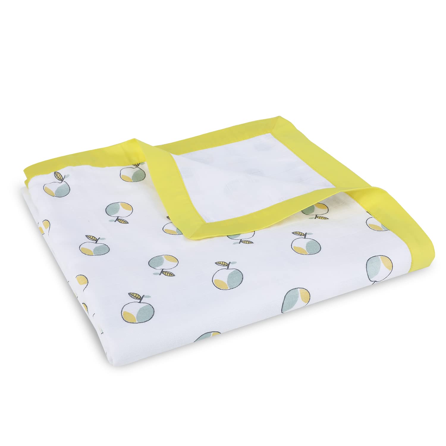 My Milestones 100% Cotton Muslin Baby Blanket - 4 Layered (43x43 inches) - Fruits Print