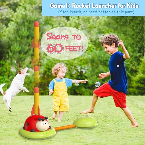 Engfa 3 In 1 Musical Jump, Toss Ring Game Toys, Stomping Launch Rocket Launcher for Kids Toys for Girls Boys 3-5, Sports & Outdoors Toys for Ages 5-7 with Remote Control Outside Toys for Kids Ages 4-8 - Image 4