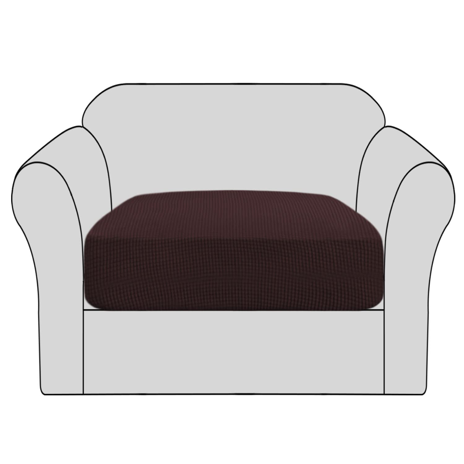 H.VERSAILTEX Stretch Couch Cushion Covers Individual Seat Sofa Chair Slipcovers Cushion Protector Cover Featuring Jacquard Textured Twill Fabric(1