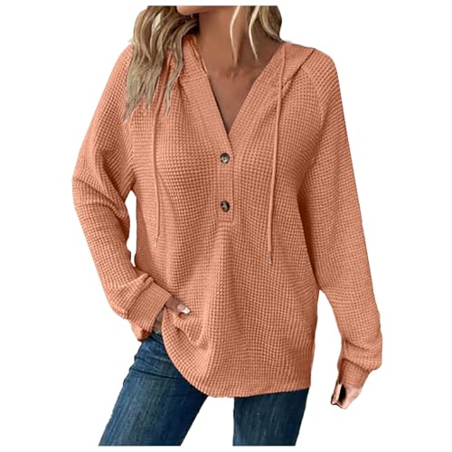 Sweat à capuche femme tricot manches longues et cordon de serrage