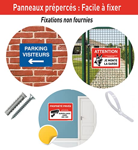 AUA SIGNALETIQUE – Beschilderungsschild aus starrem und kompaktem PVC, 1,5 mm. (200 x 143 mm, Vorsicht bei aussteigenden Fahrzeugen)