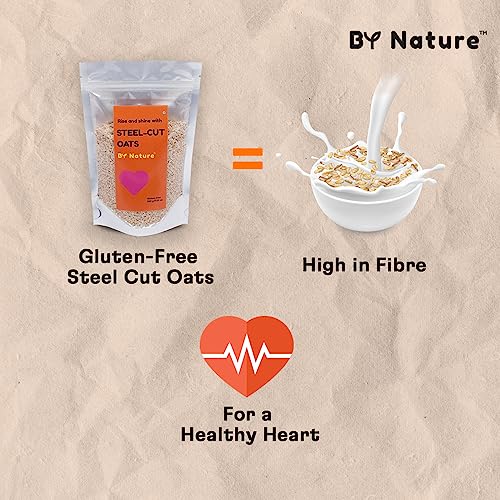 Image of By Nature Steel Cut Oats 200g | 100% Natural Whole Grain | High-Fiber | Healthy breakfast | Protein Rich | Healthy & Delicious | Efficient on reducing Weight & Cholestrol | High Protein Oats