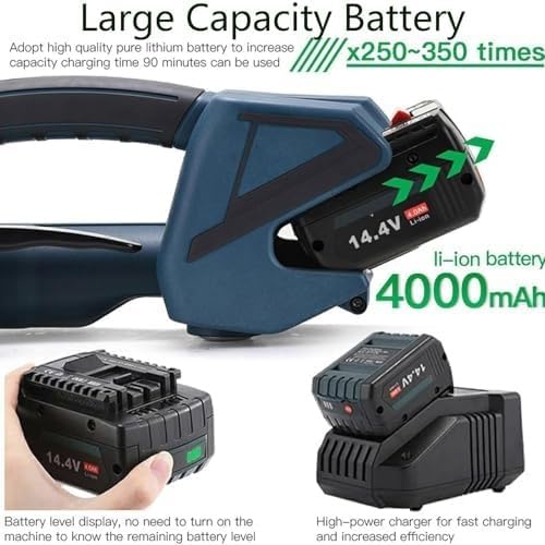 Reggiatrice Elettrica, Reggiatrice Automatica per Reggette in PP PET con Batteria, Kit Tenditore Portatile per Reggette in Cartone per Scatole da Imballaggio(1batteries)