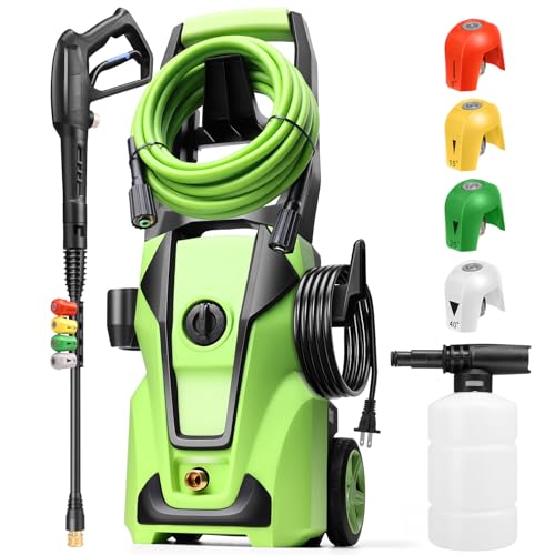 15% off - Imdot Electric Pressure Washer 5000PSI Max 4.0GPM with 33FT Flexible Extension Hose, 4 Nozzles, Foam...