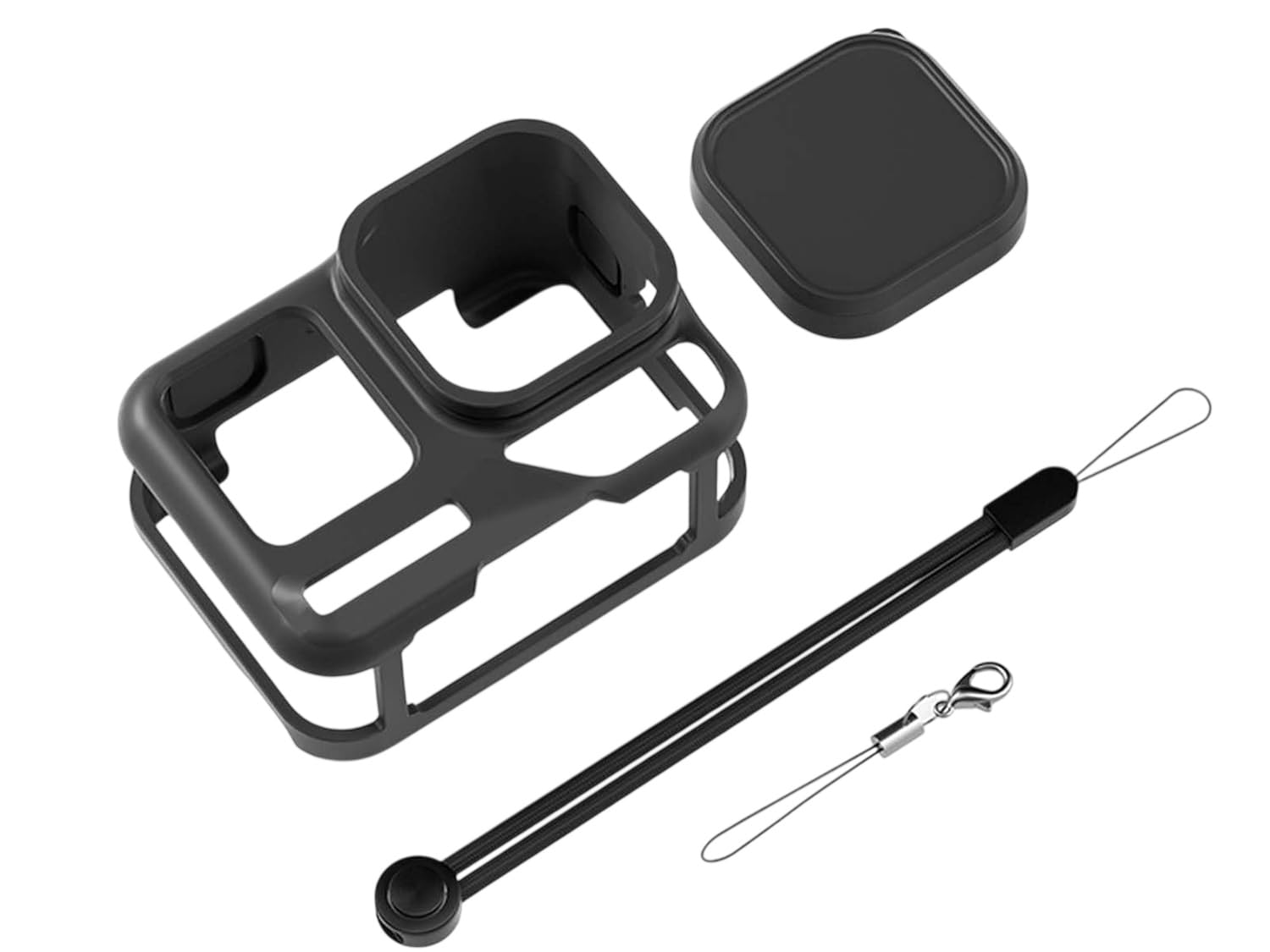 M.G.R.J® Silicone Protective Case Cover for Insta360 Ace Pro 2 Action Camera, Camera Lens Cover Cap with Hand Strap (Black)-picture-13