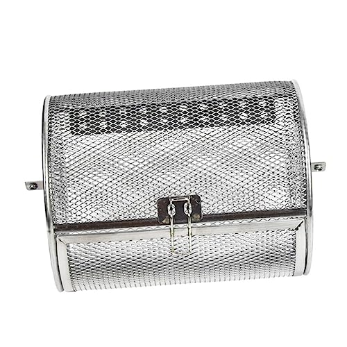 Happyyami Stainless Steel Rotating Roasting Cage Basket for Even Heating Oven Accessory for Nuts Grilling Durable Wear Resistant Kitchen Tool